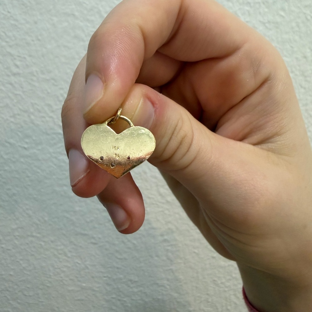 Paula Elaine Barnett UFO heart charm 14k gold - Picture 2 of 4